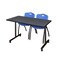 Kobe Rectangle Tables > Training Tables > Kobe Mobile Table & Chair Sets, 48 W, 24 L, 29 H, Grey MKTRCC4824GY47BE - alternate 1